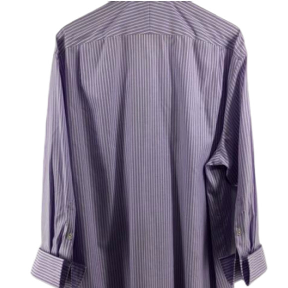 Tasso Elba 100% Supima Cotton Purple White Striped Button Up Shirt XL NWT - Picture 2 of 7